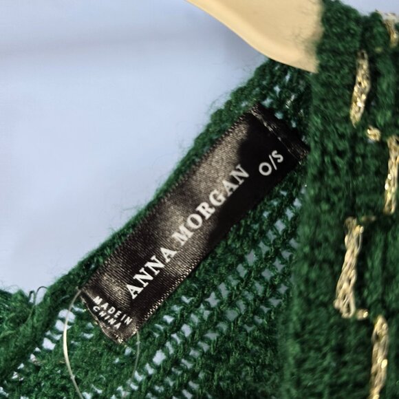 NWT Anna Morgan Women's Retro Classic Green Poncho Sweater One Size NEW (PP-14) - Picture 5 of 5